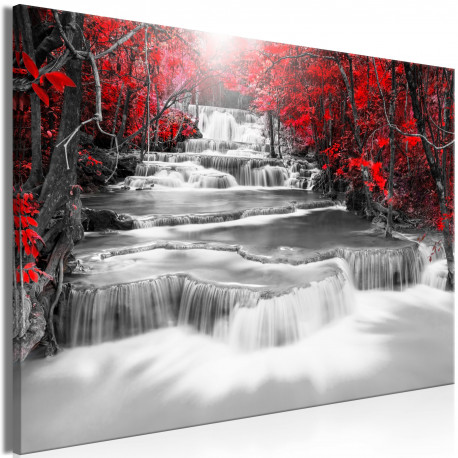 Seinapilt - Cascade of Thoughts (1 Part) Wide Red - 120x80