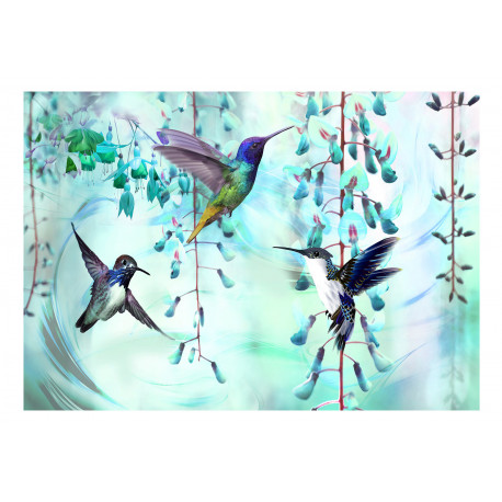 Fototapeet - Flying Hummingbirds (Green) - 400x280