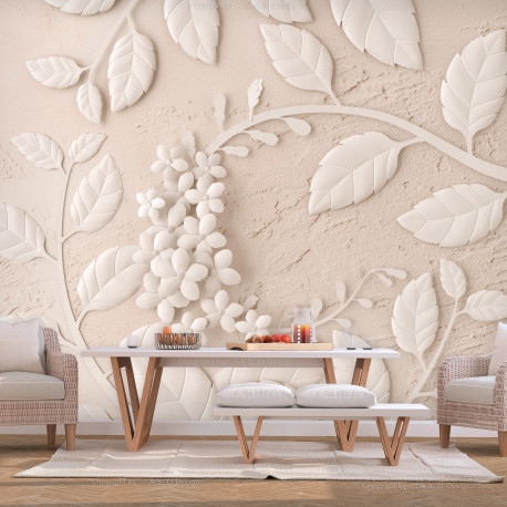 Fototapeet - Paper Flowers (Beige) - 350x245