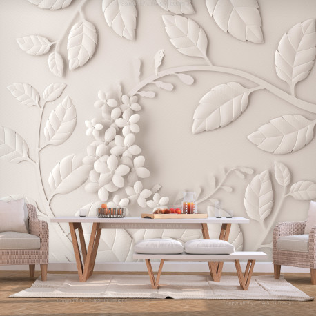 Fototapeet - Paper Flowers (Cream) - 100x70