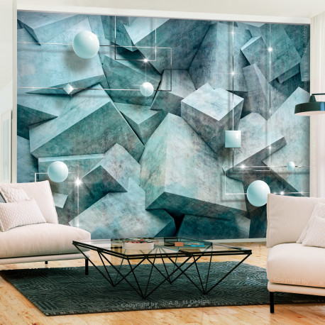 Fototapeet - Concrete Cubes (Green) - 100x70