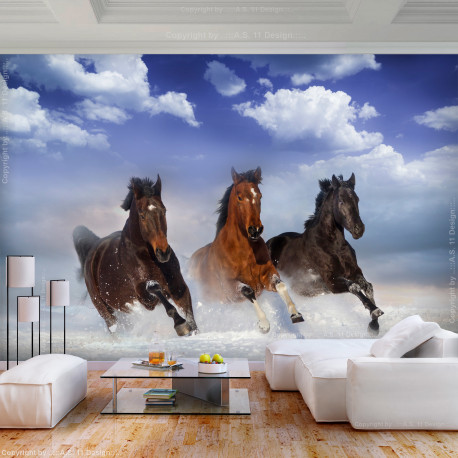 Fototapeet - Horses in the Snow - 200x140