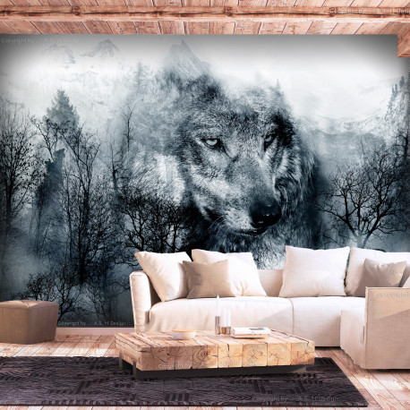 Fototapeet - Mountain Predator (Black and White) - 350x245