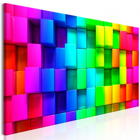 Seinapilt - Colourful Cubes (1 Part) Narrow - 135x45