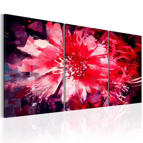 Seinapilt - Crimson Flowers - 60x30