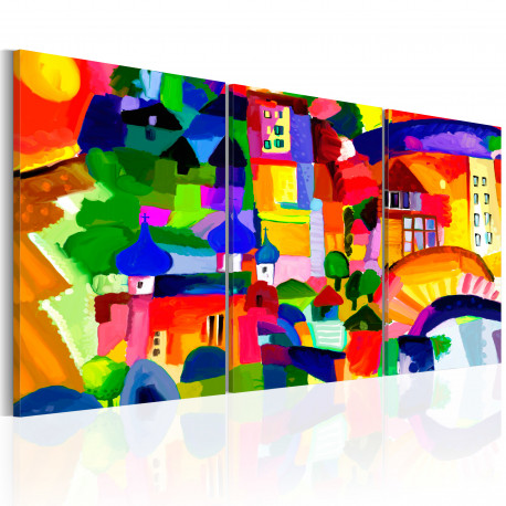Seinapilt - Colourful Town - 60x30