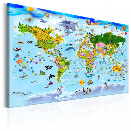 Seinapilt - Children's Map: Colourful Travels - 90x60