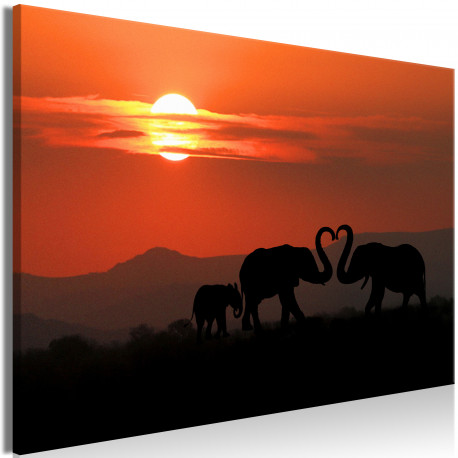 Seinapilt - Elephants in Love (1 Part) Wide - 90x60