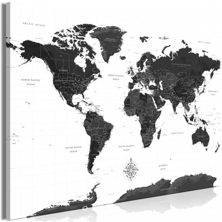 Seinapilt - Black and White Map (1 Part) Wide - 90x60