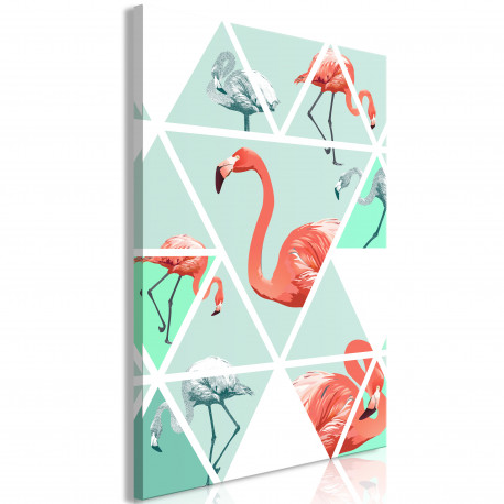 Seinapilt - Geometric Flamingos (1 Part) Vertical - 60x90