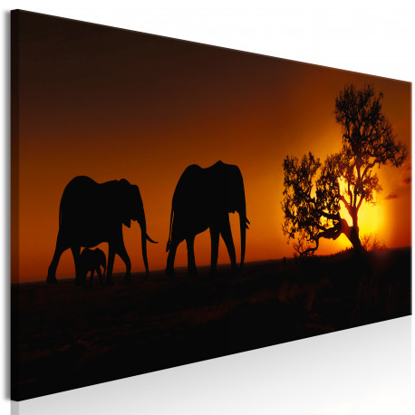 Seinapilt - Elephant Family (Orange) - 150x50