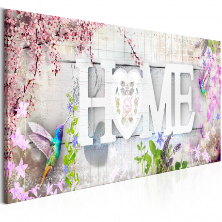 Seinapilt - Home and Hummingbirds (1 Part) Pink Narrow - 135x45