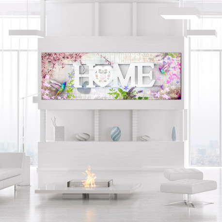 Seinapilt - Home and Hummingbirds (1 Part) Pink Narrow - 120x40
