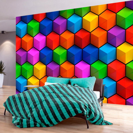Fototapeet - Colorful Geometric Boxes - 300x210