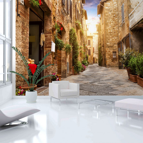 Fototapeet - Colourful Street in Tuscany - 400x280