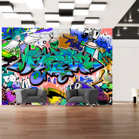 Fototapeet - Graffiti: blue theme - 150x105
