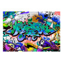 Fototapeet - Graffiti: blue theme - 100x70