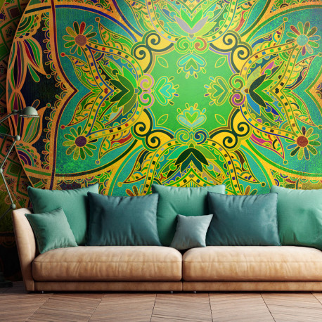 Fototapeet - Mandala: Emerald Fantasy - 300x210