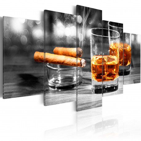 Seinapilt - Cigars and whiskey - 100x50