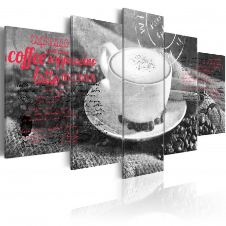 Seinapilt - Coffe, Espresso, Cappuccino, Latte machiato ... - black and white - 200x100