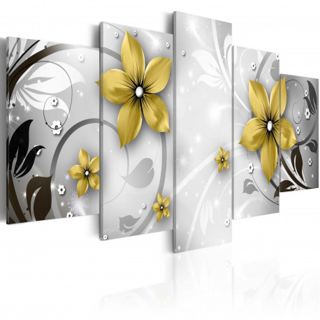 Seinapilt - Amber flowers - 100x50