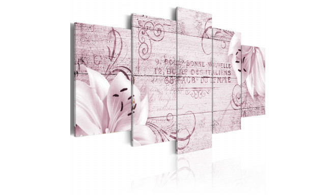Seinapilt - Flushed lilies - 100x50