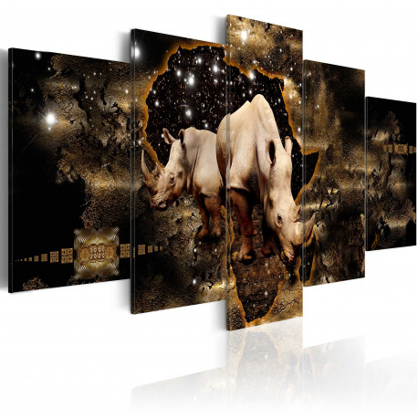 Seinapilt - Golden Rhino (5 Parts) Wide - 200x100