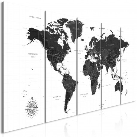 Seinapilt - Black and White Map (5 Parts) Narrow - 225x90
