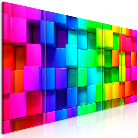 Seinapilt - Colourful Cubes (5 Parts) Narrow - 200x80