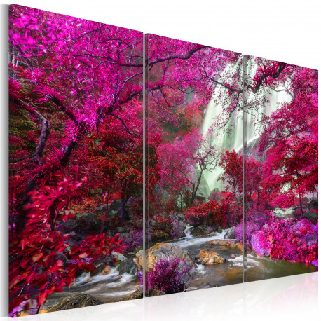 Seinapilt - Beautiful Waterfall: Pink Forest - 90x60