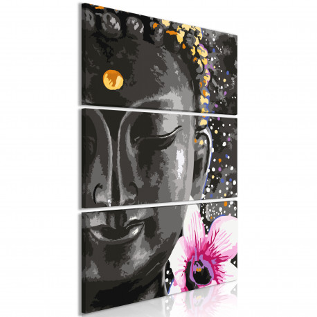 Seinapilt - Buddha and Flower (3 Parts) Vertical - 60x90