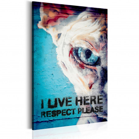 Seinapilt - I Live Here, Respect Please - 80x120