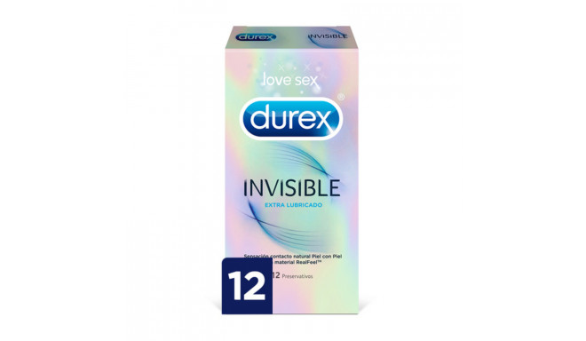 Prezervatīvi Invisible ar Ekstra Lubrikāciju Durex (12 uds)