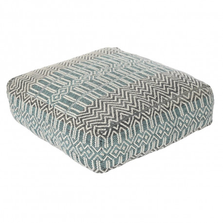 Cushion DKD Home Decor Floor Stripes Blue Polyester Cotton Mint Aluminium White Green (60 x 60 x 25 
