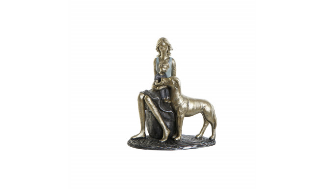 Decorative Figure DKD Home Decor Blue Golden Lady 15 x 9,5 x 18 cm