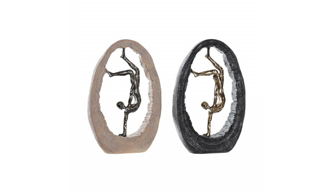 Dekoratīvās figūriņas DKD Home Decor 24 x 8 x 36 cm Melns Bronza (2 gb.)
