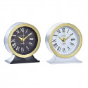 Table clock DKD Home Decor Crystal Black White Iron (12 x 6 x 13 cm) (2 Units)