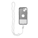 CRYSTAL DIAMOND pendant for the phone / cord length 74cm (37cm in the loop) / on neck - white