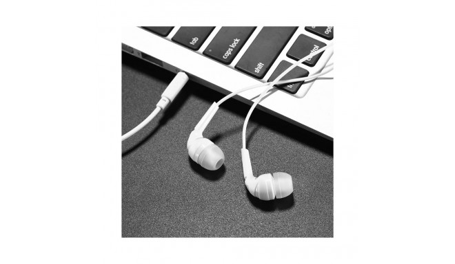 HOCO wire earphones Jack 3,5 mm with microphone M40 white