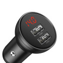 BASEUS car charger Digital Display 2xUSB 4,8A 24W grey CCBX-0G