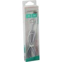 Omega cable microUSB - USB 1m braided 2A, silver