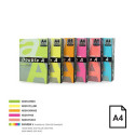 Color Neon paper Double A, 75g, A4, 500 sheets, Rainbow 4 Neon Green, Neon Yellow, Neon Orange, Neon