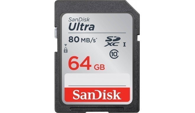 SanDisk memory card SDXC 64GB Ultra 80MB/s Class 10 UHS-I