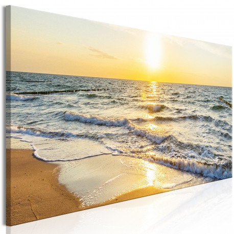 Seinapilt - Calm Waves (1 Part) Narrow Golden - 150x50