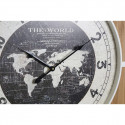 Wall Clock DKD Home Decor Black MDF White Iron World Map (60 x 4,5 x 60 cm)