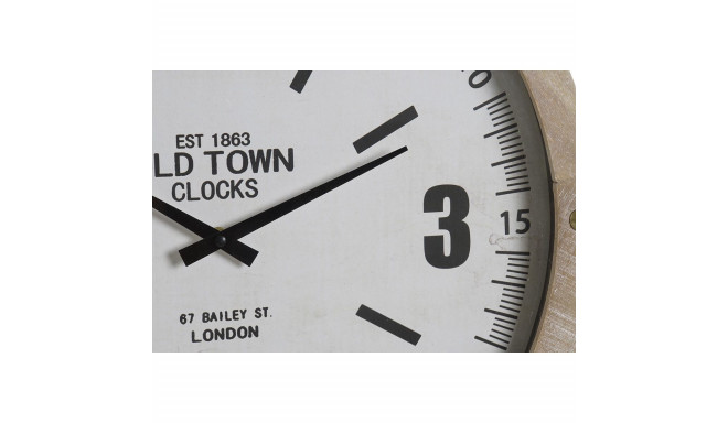 Wall Clock DKD Home Decor Natural MDF White Iron (52 x 5 x 60 cm)