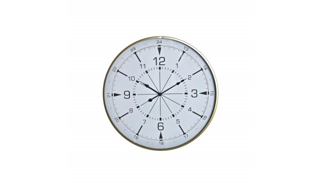 Wall Clock DKD Home Decor Crystal Golden Metal White Compass (60 x 3 x 60 cm)