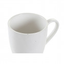 Komplekts ar 4 krūzēm DKD Home Decor Dabisks Kaučuka koks Balts Keramika (300 ml)