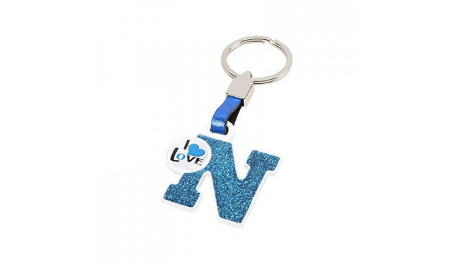 Keychain Letter N - Blue