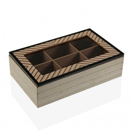 Decorative box Versa Cohen Wood Metal MDF Wood Minimalist